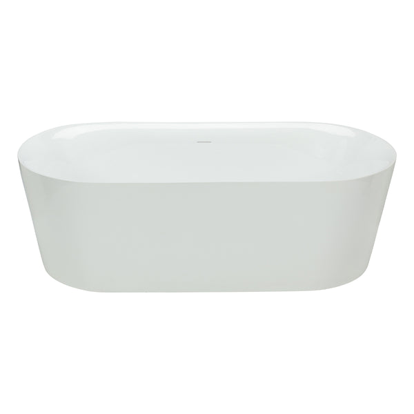 66'' glossy white oval freestanding bathtub - II