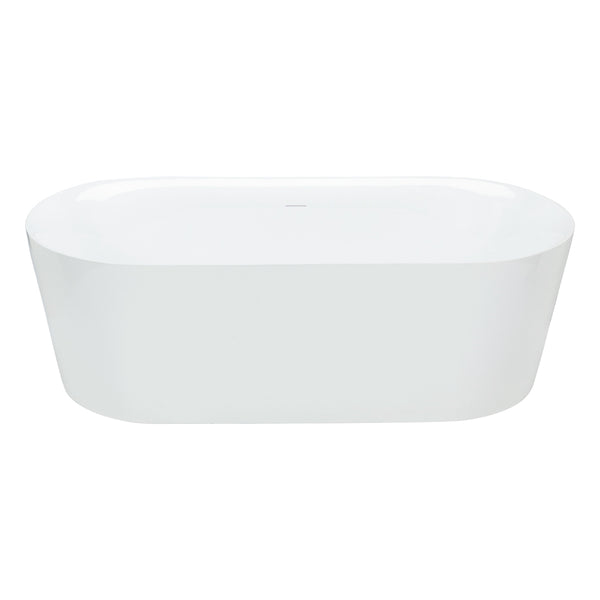 60'' glossy white oval freestanding bathtub - II