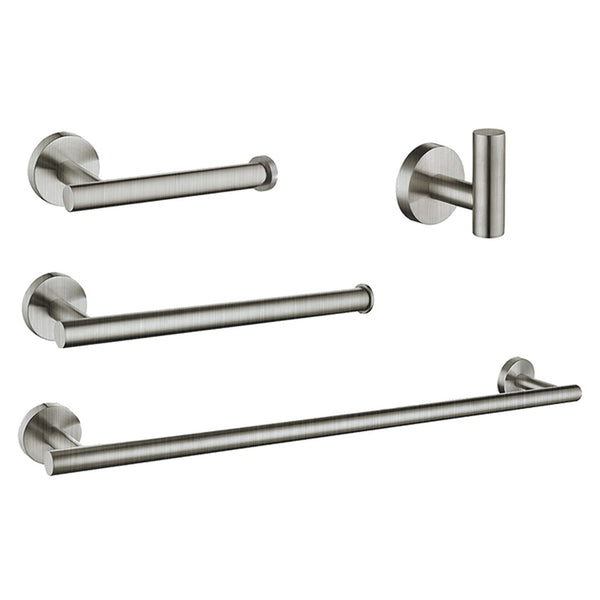 Brushed nickel bathroom accessories