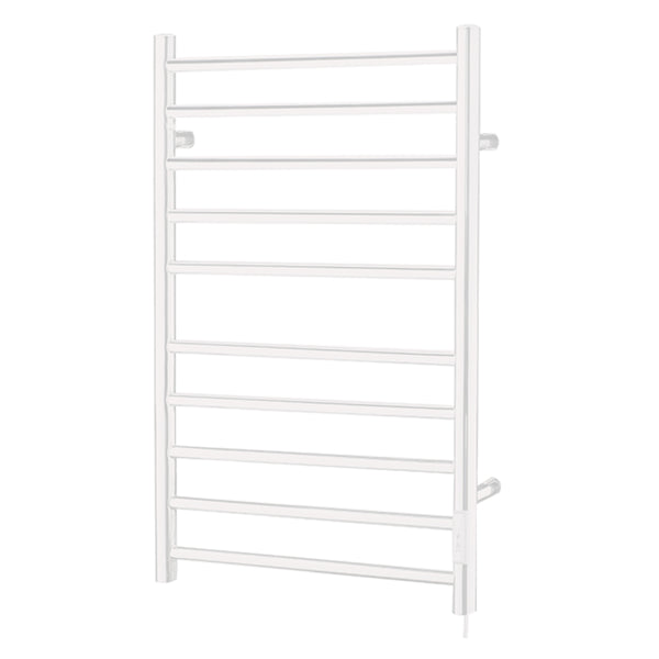 Glossy White Towel Warmer 10 Bars Round