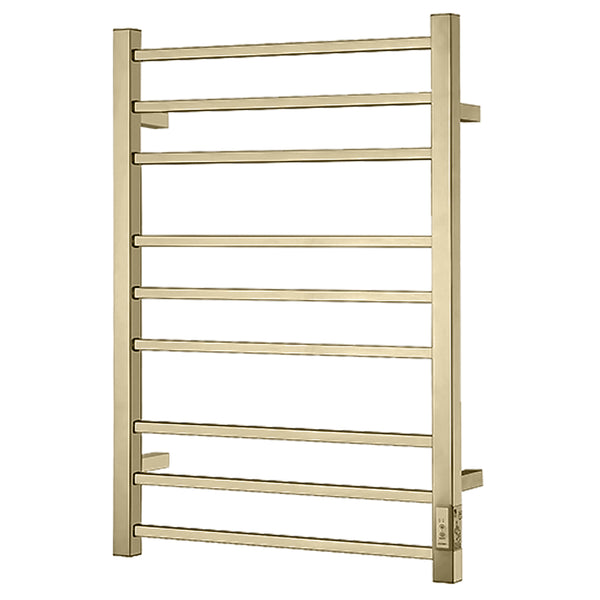 Brushed Gold Towel Warmer 9 Bars Square