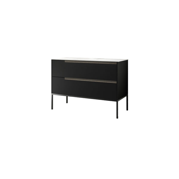 48" VANITY ON LEGS 2 DRAWERS MATTE BLACK