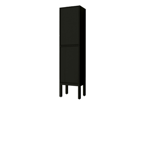 16'' matte black 2-door linen cabinet on legs ''SHAKER''