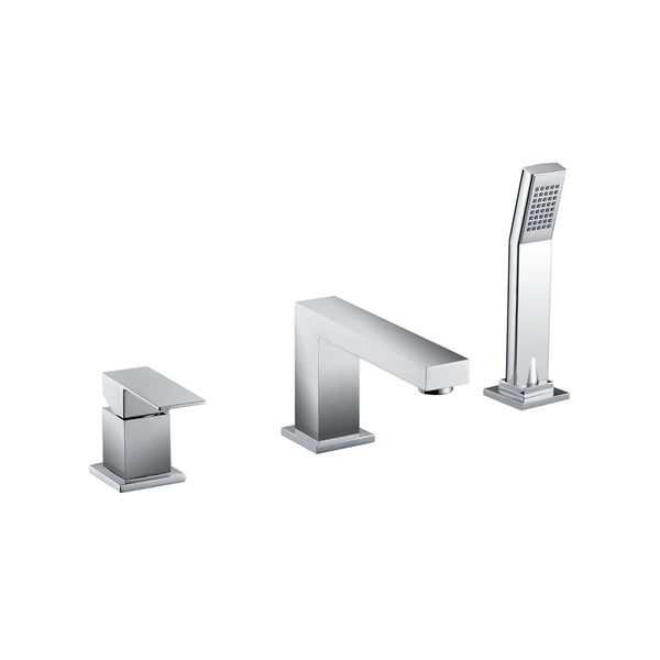 3Pcs Chrome Square Bathtub Faucet