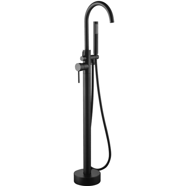 Matte Black Round Freestanding Faucet