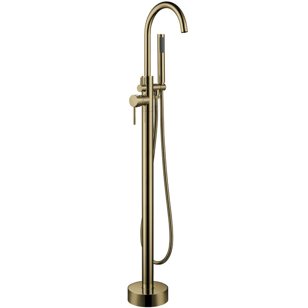 Brushed brass (Gold) Round Freestanding Faucet