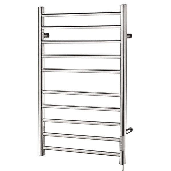 Brushed Nickel Towel Warmer 10 Bars Round