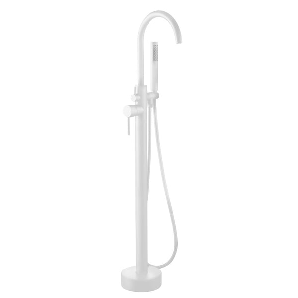 Matte White Round Freestanding Faucet